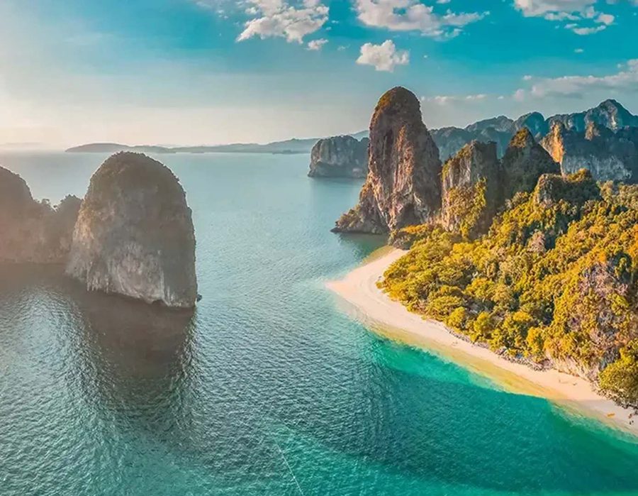 Limestone islands and turquoise water near Phuket